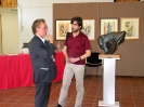Il Maestro durante una mostra